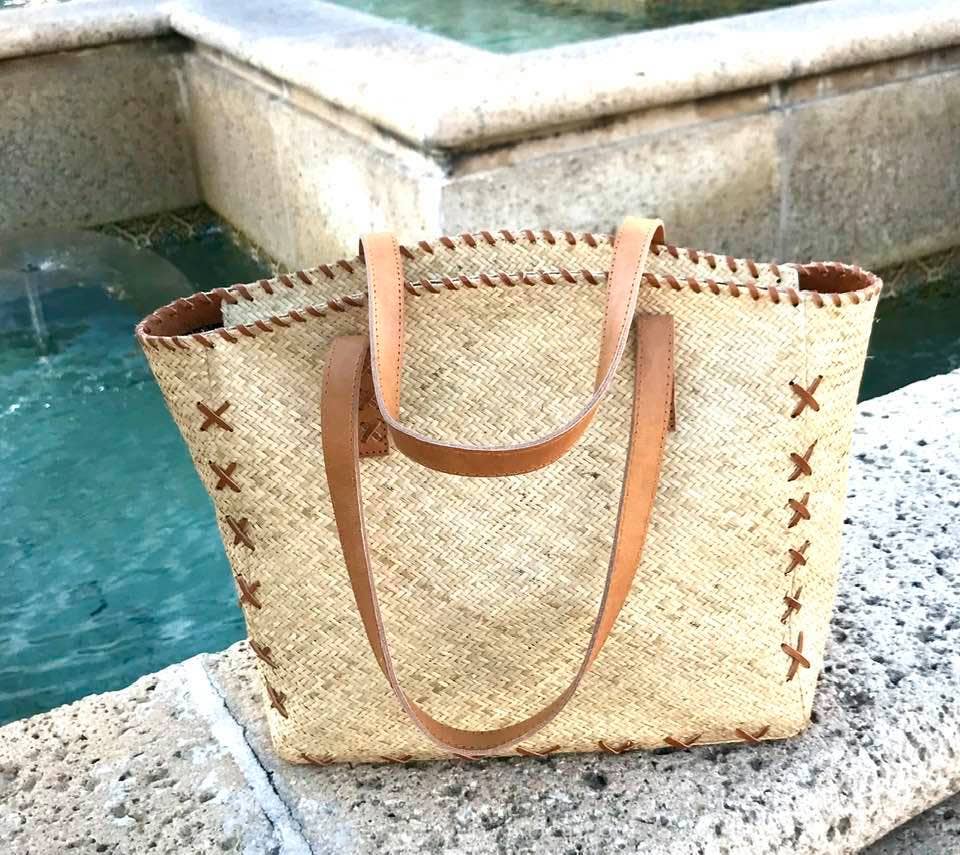 The Winding Road - Rattan Tote Bag - Ivory with Braided  display picture 3